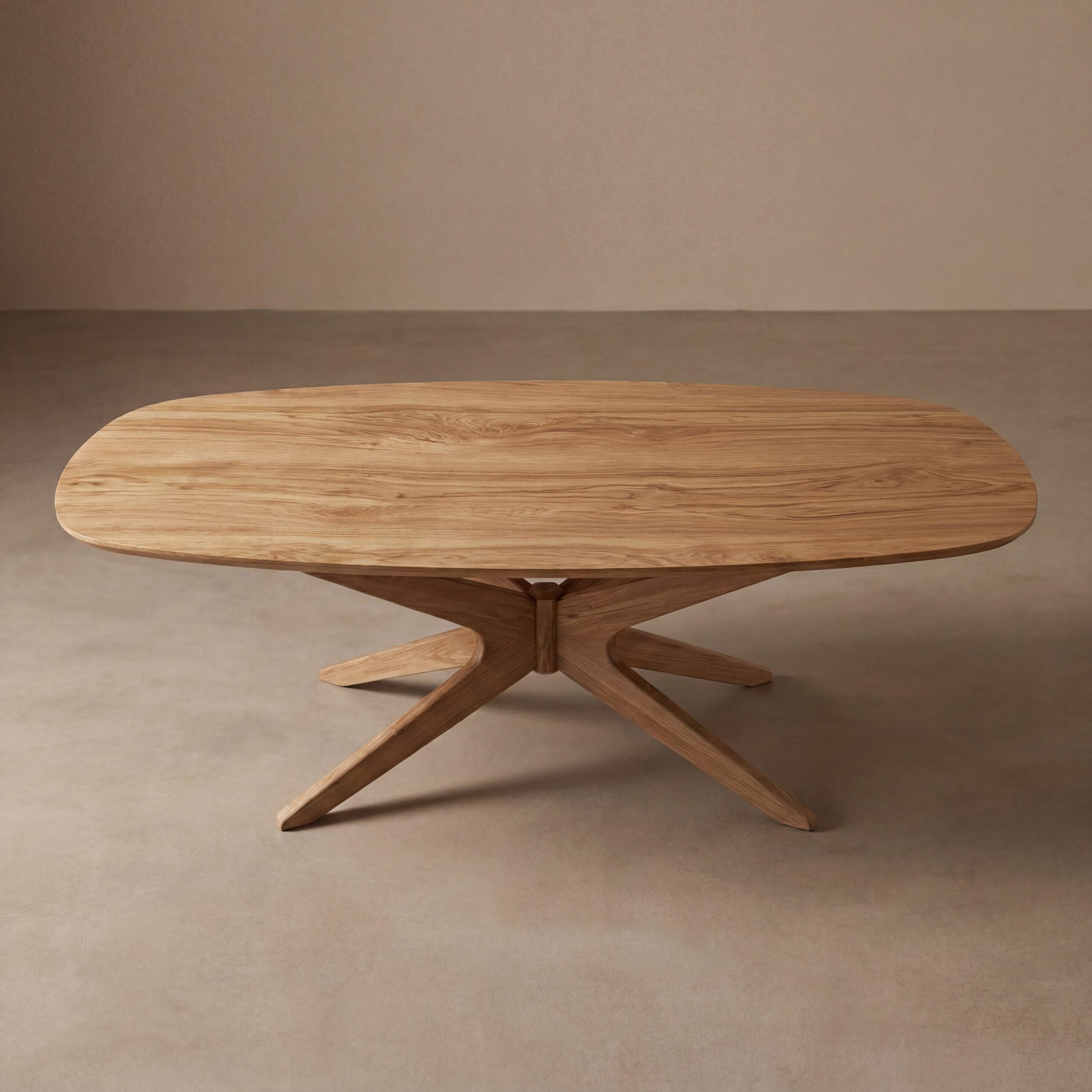 Eettafel Trapani Deens Ovaal 240×100| Kruispoot | Naturel