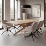 Eettafel Trapani Deens Ovaal 240×100| Kruispoot | Naturel