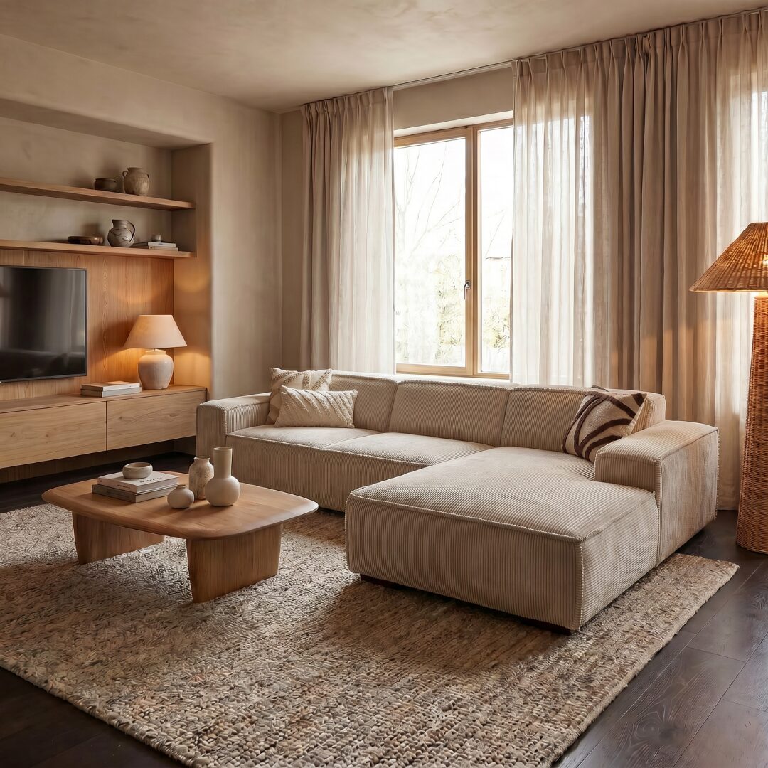 Hoekbank Modena Beige Rechts