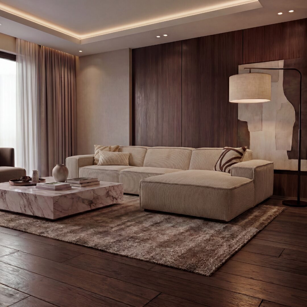 Hoekbank Modena Beige Rechts