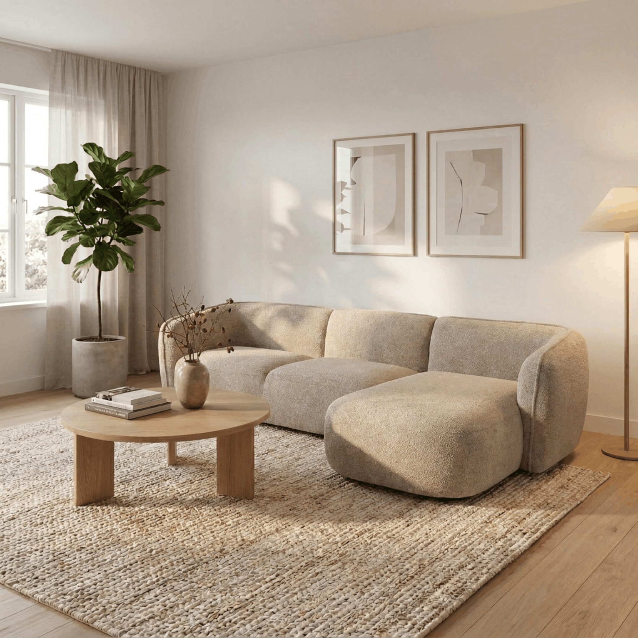 Hoekbank Elba Beige Rechts