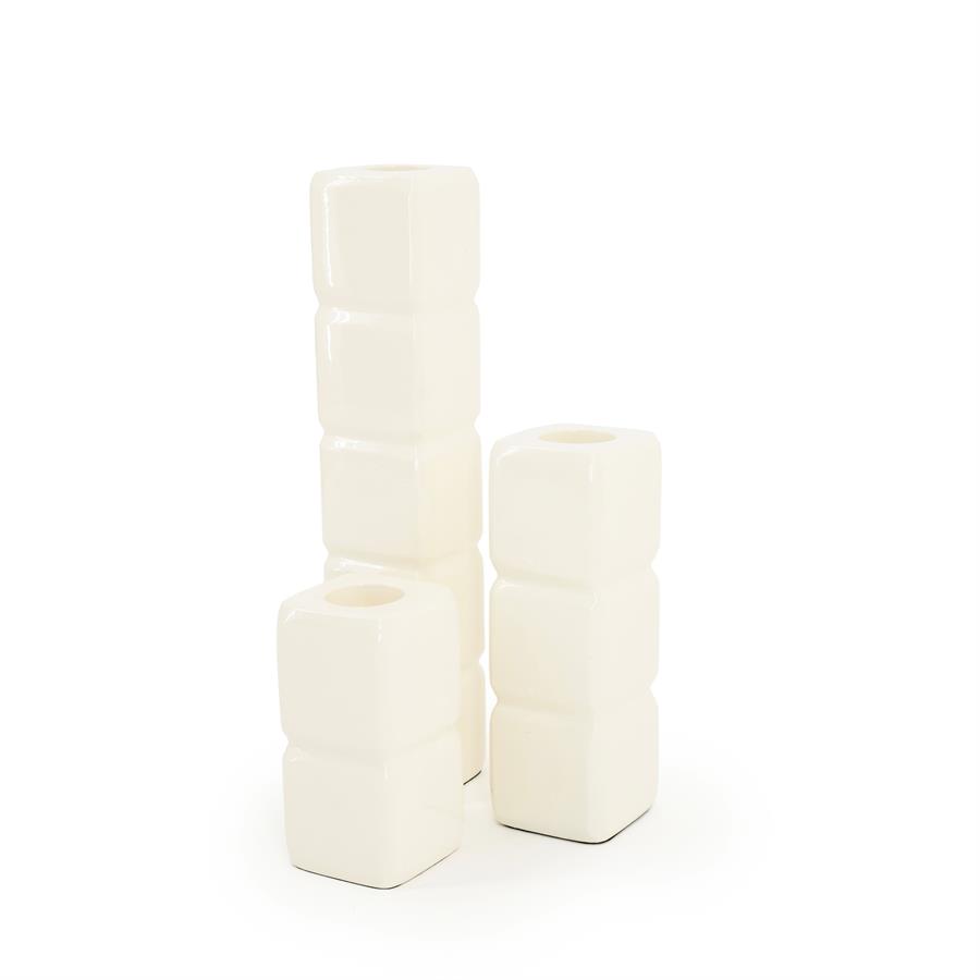 Kaarsenhouder Cube | Beige