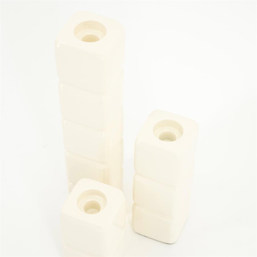 Kaarsenhouder Cube | Beige
