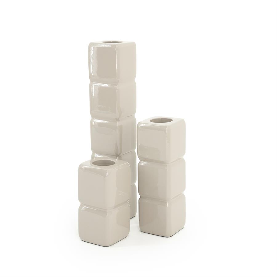 Kaarsenhouder Cube | Taupe
