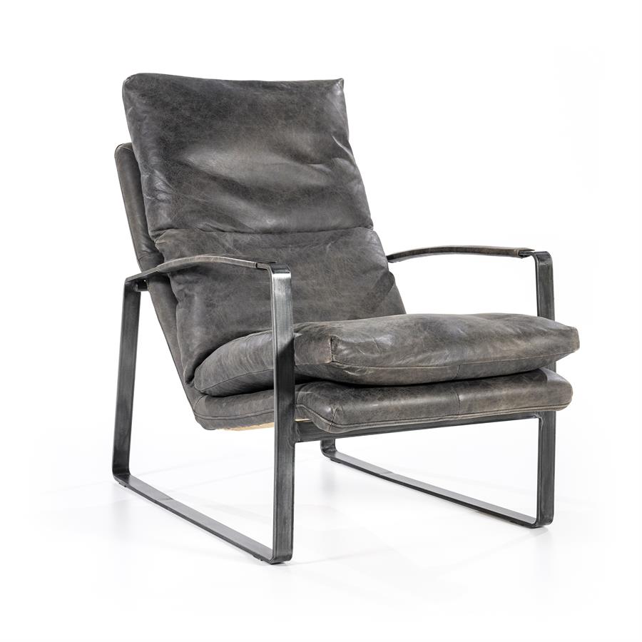 Fauteuil Lex vintage leer | Antraciet