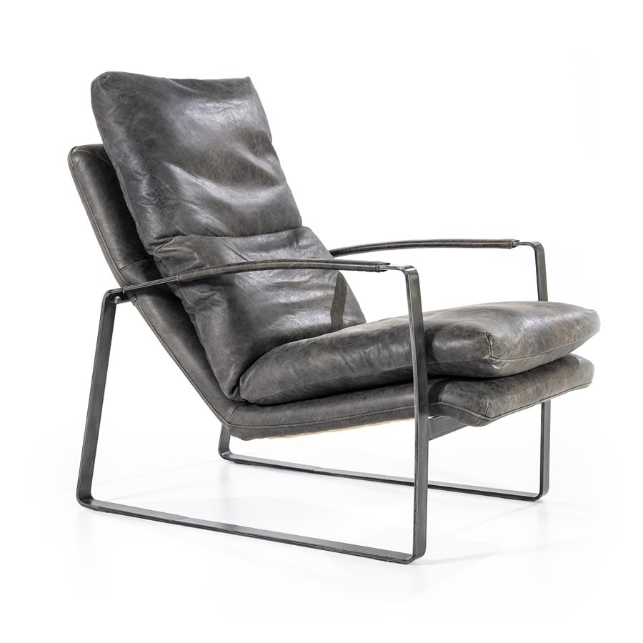 Fauteuil Lex vintage leer | Antraciet