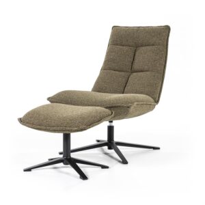 Fauteuil Marcus met voetenbank | Groen