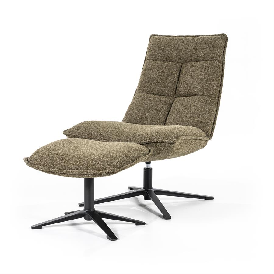 Fauteuil Marcus met voetenbank | Groen