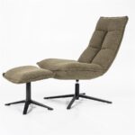 Fauteuil Marcus met voetenbank | Groen