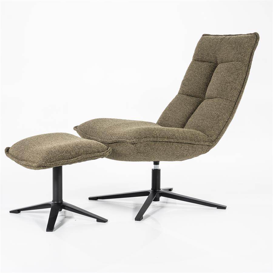 Fauteuil Marcus met voetenbank | Groen