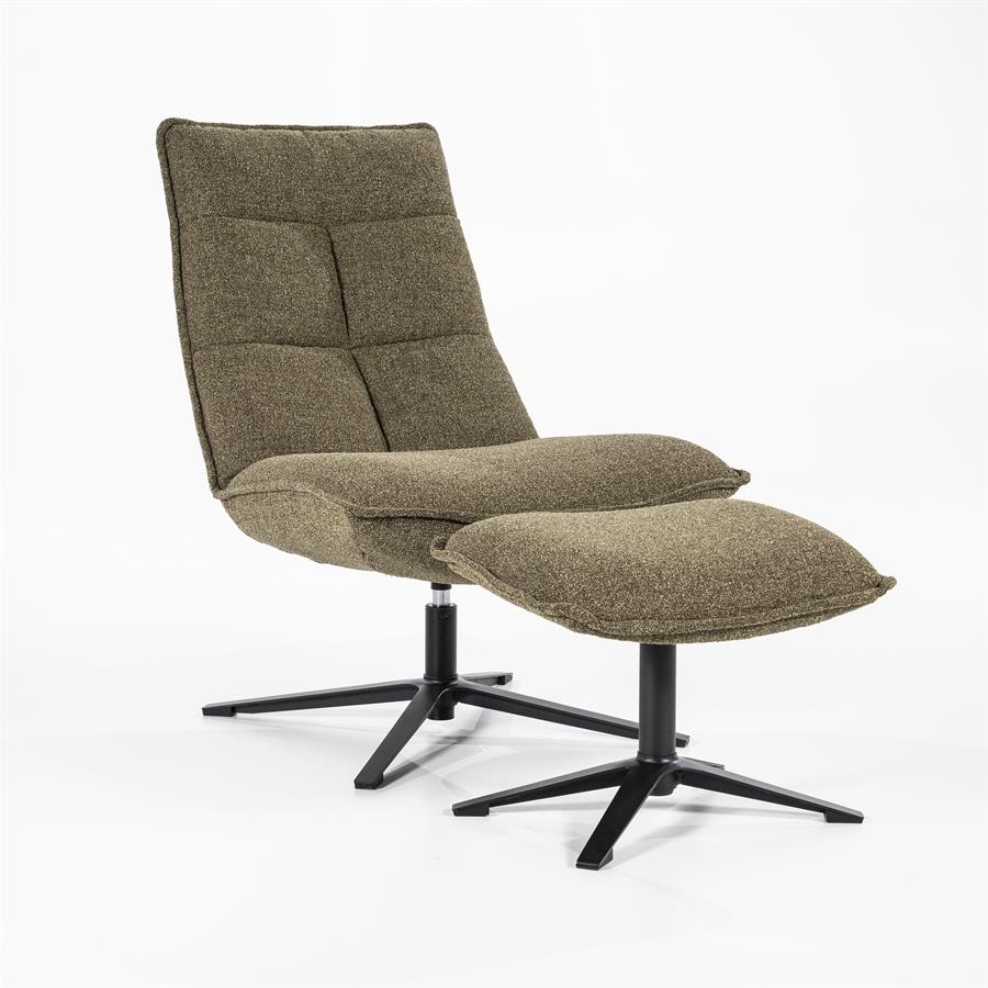 Fauteuil Marcus met voetenbank | Groen
