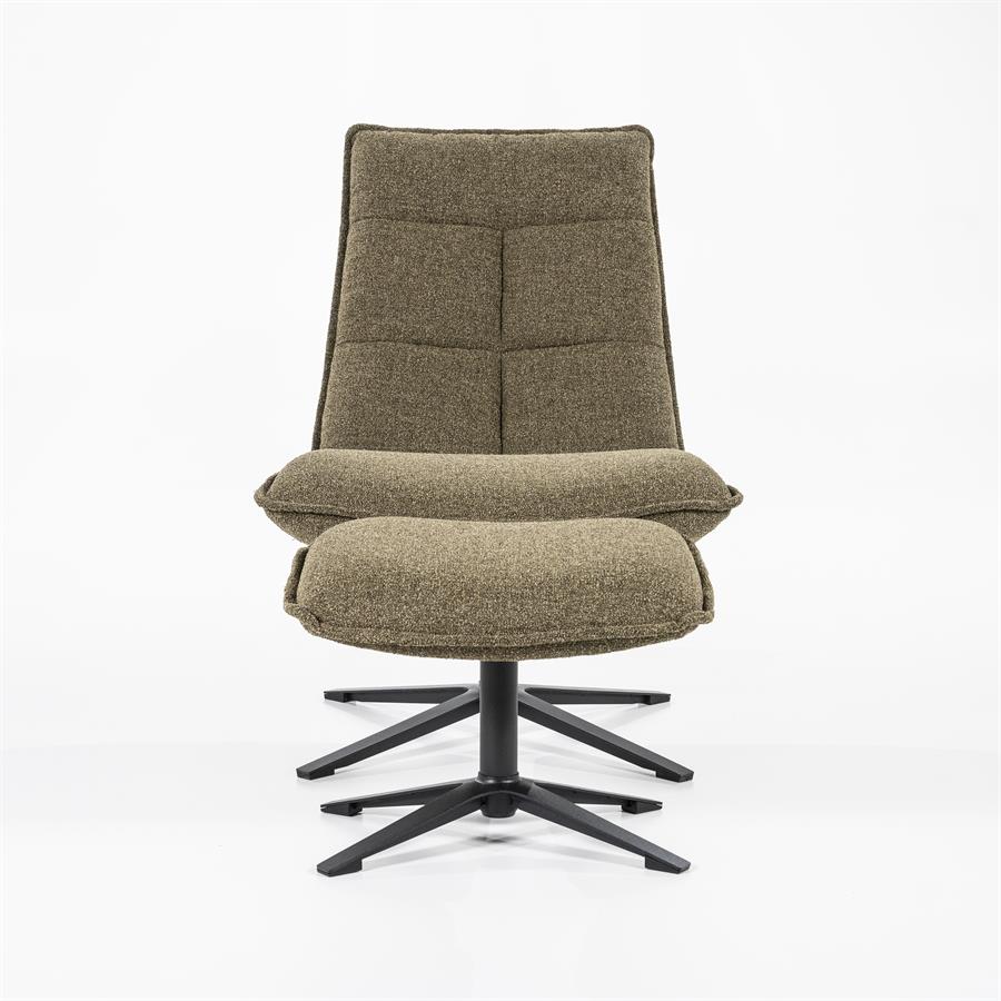 Fauteuil Marcus met voetenbank | Groen