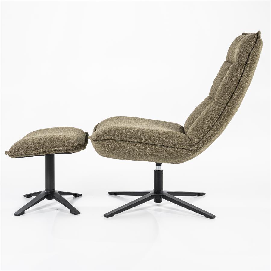 Fauteuil Marcus met voetenbank | Groen