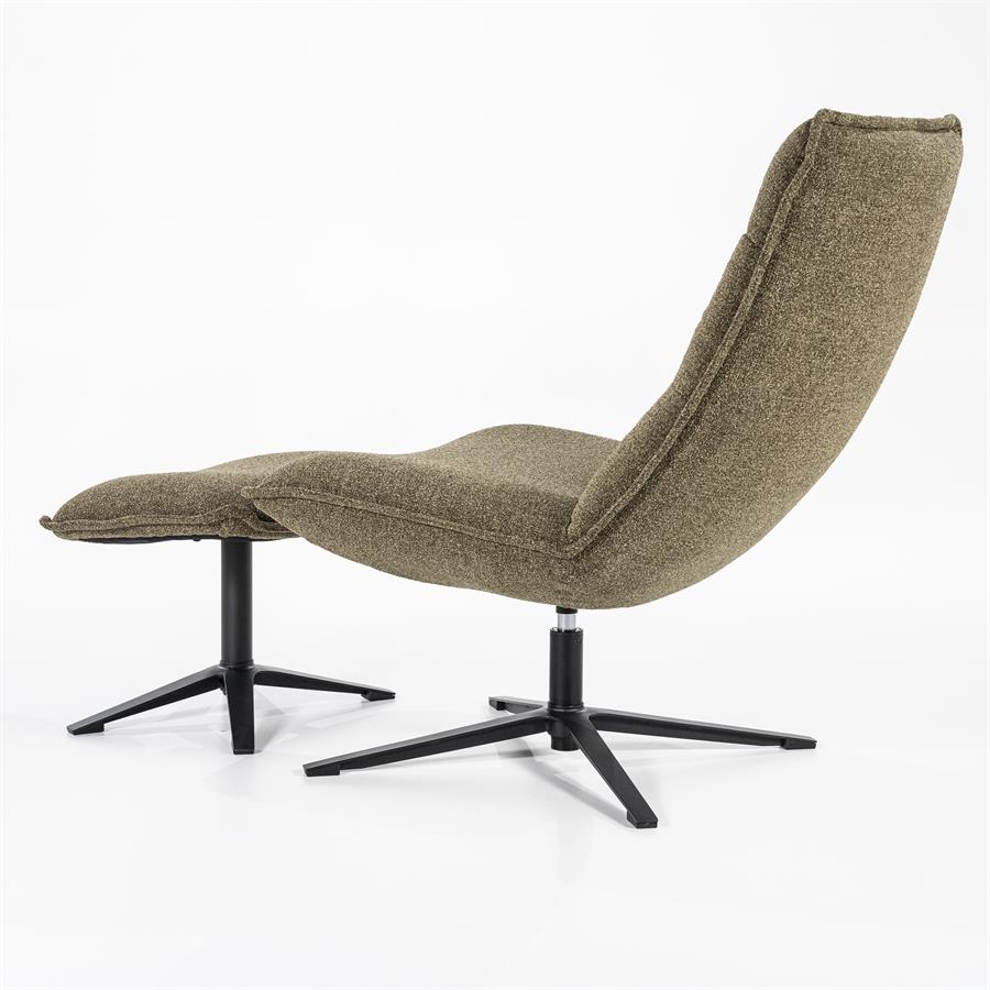 Fauteuil Marcus met voetenbank | Groen