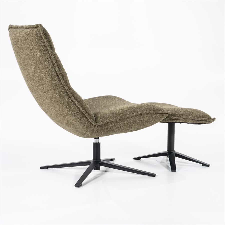 Fauteuil Marcus met voetenbank | Groen
