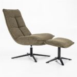 Fauteuil Marcus met voetenbank | Groen