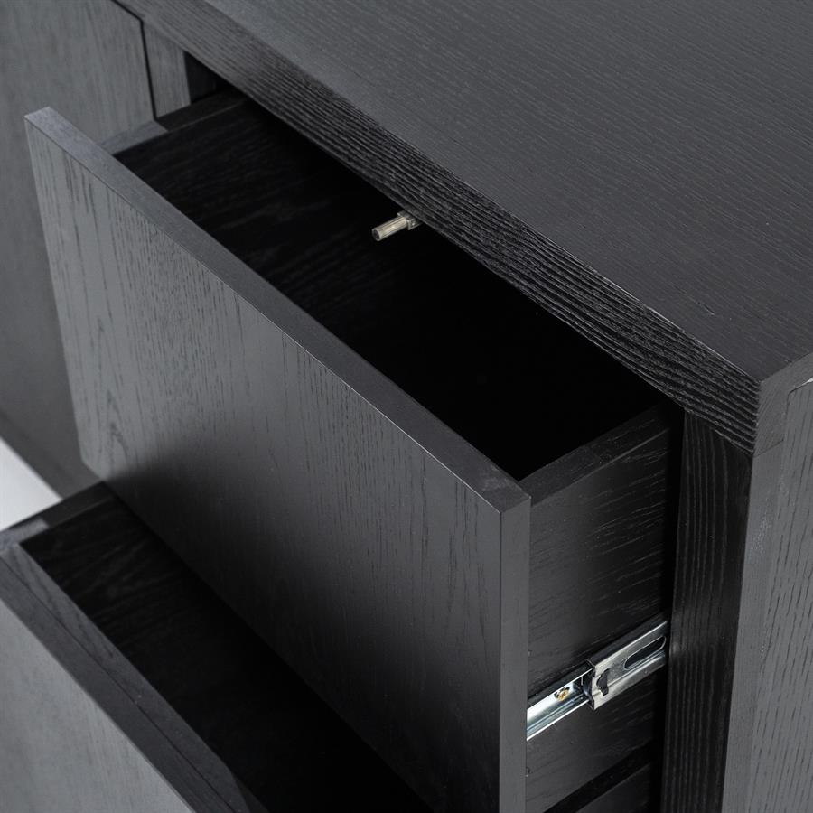 Dressoir Helsinki 200 cm 2drs. 2 laden | zwart