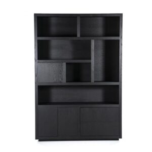 Wandkast Helsinki 150x220 cm 2delig 3drs. 2 laden | zwart