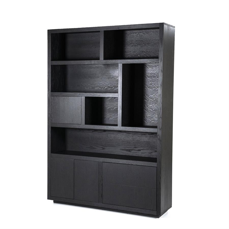 Wandkast Helsinki 150×220 cm 2delig 3drs. 2 laden | zwart