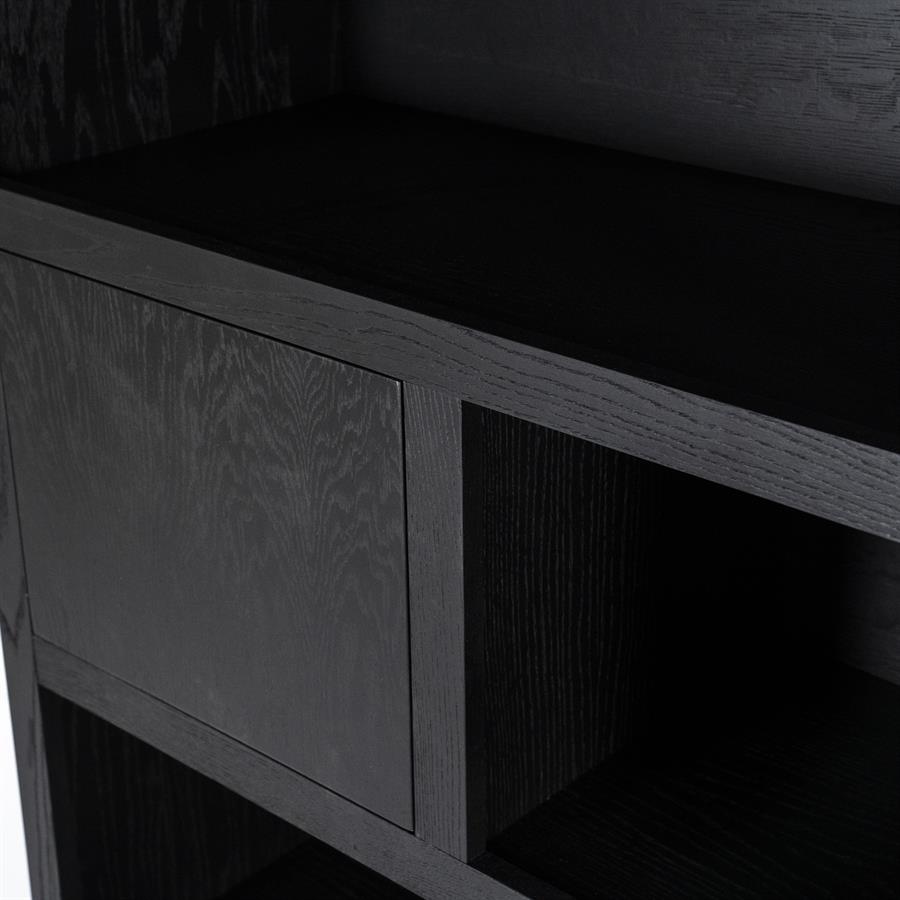 Wandkast Helsinki 150×220 cm 2delig 3drs. 2 laden | zwart