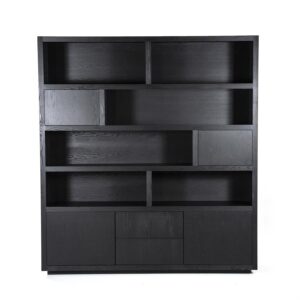 Wandkast Helsinki 200x220 cm 2delig 4drs. 2 laden | zwart