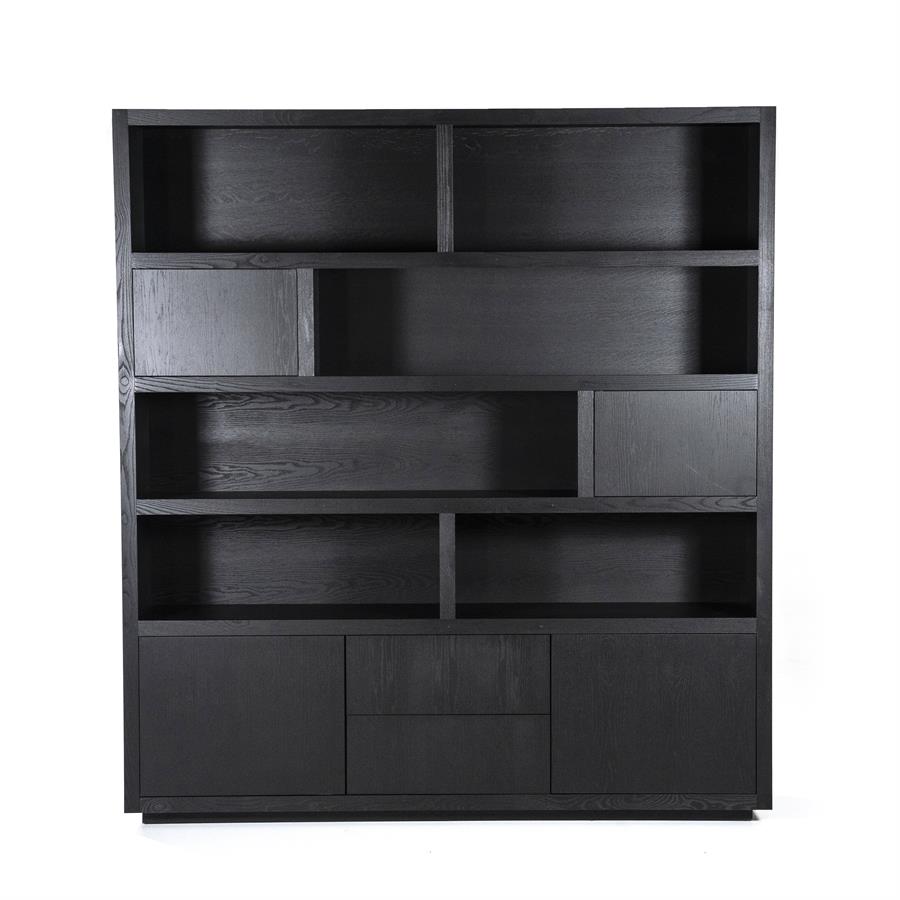 Wandkast Helsinki 200×220 cm 2delig 4drs. 2 laden | zwart