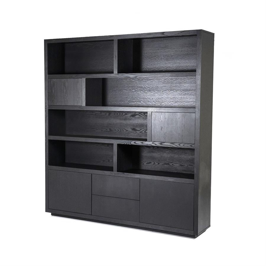 Wandkast Helsinki 200×220 cm 2delig 4drs. 2 laden | zwart