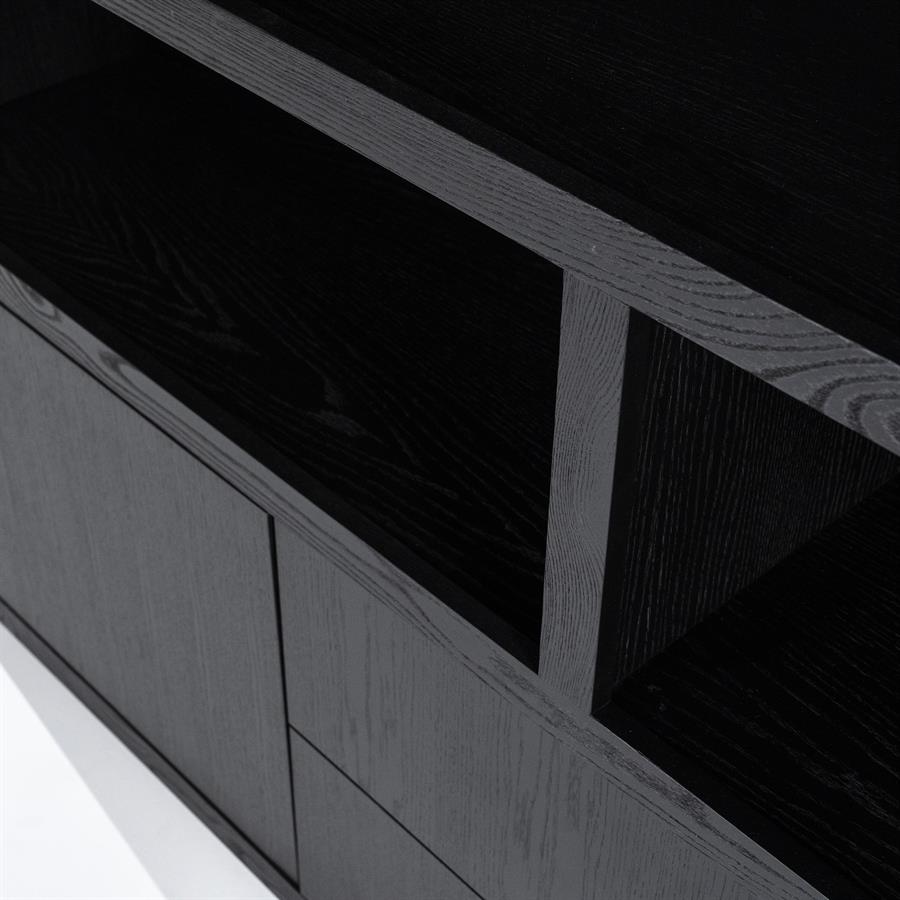 Wandkast Helsinki 200×220 cm 2delig 4drs. 2 laden | zwart