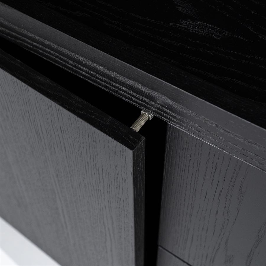 Wandkast Helsinki 200×220 cm 2delig 4drs. 2 laden | zwart