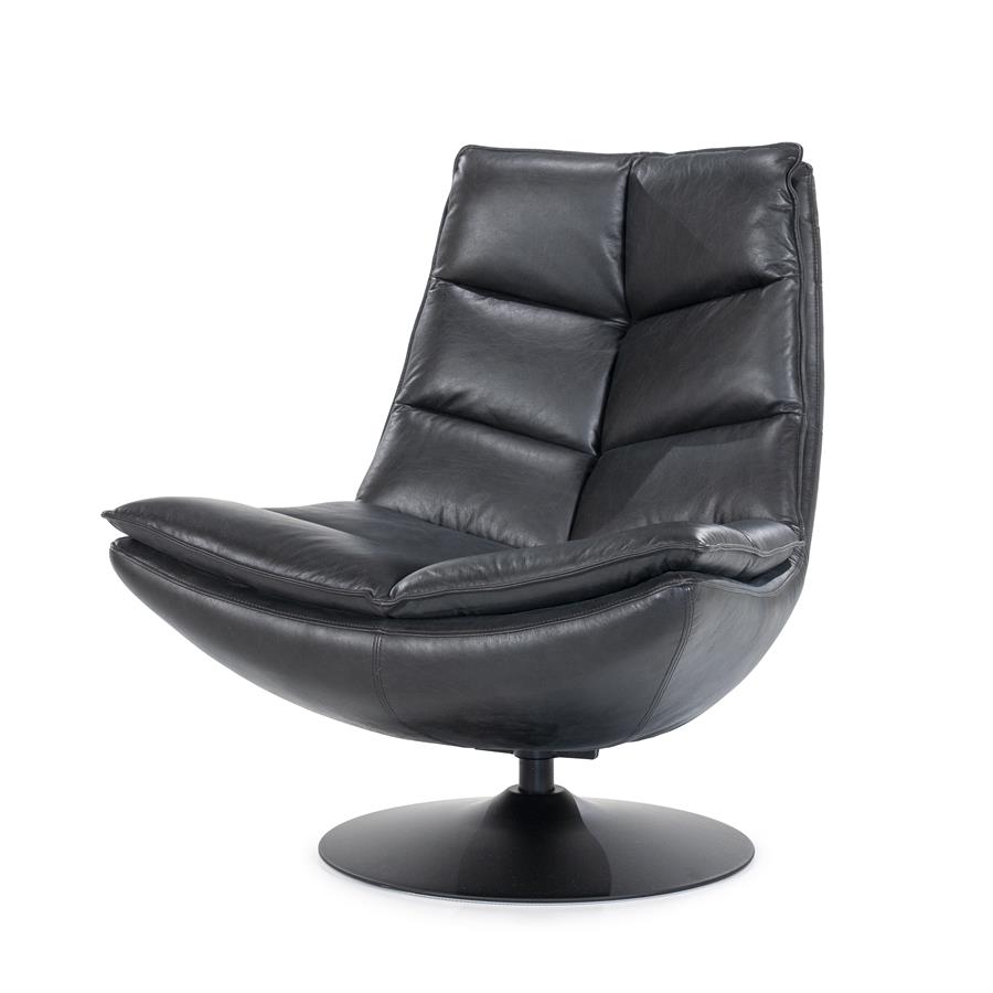 Fauteuil Sven boho leder | Zwart