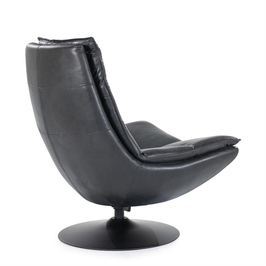 Fauteuil Sven boho leder | Zwart