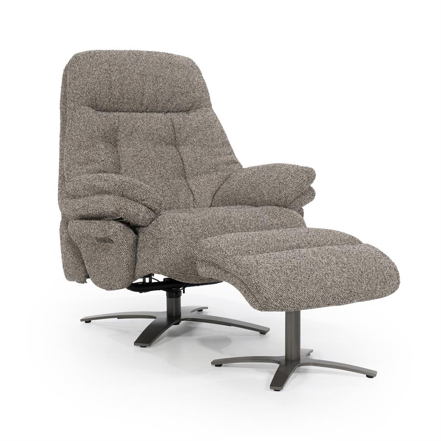 Fauteuil Caleb Elektrisch met voetenbankje | Taupe