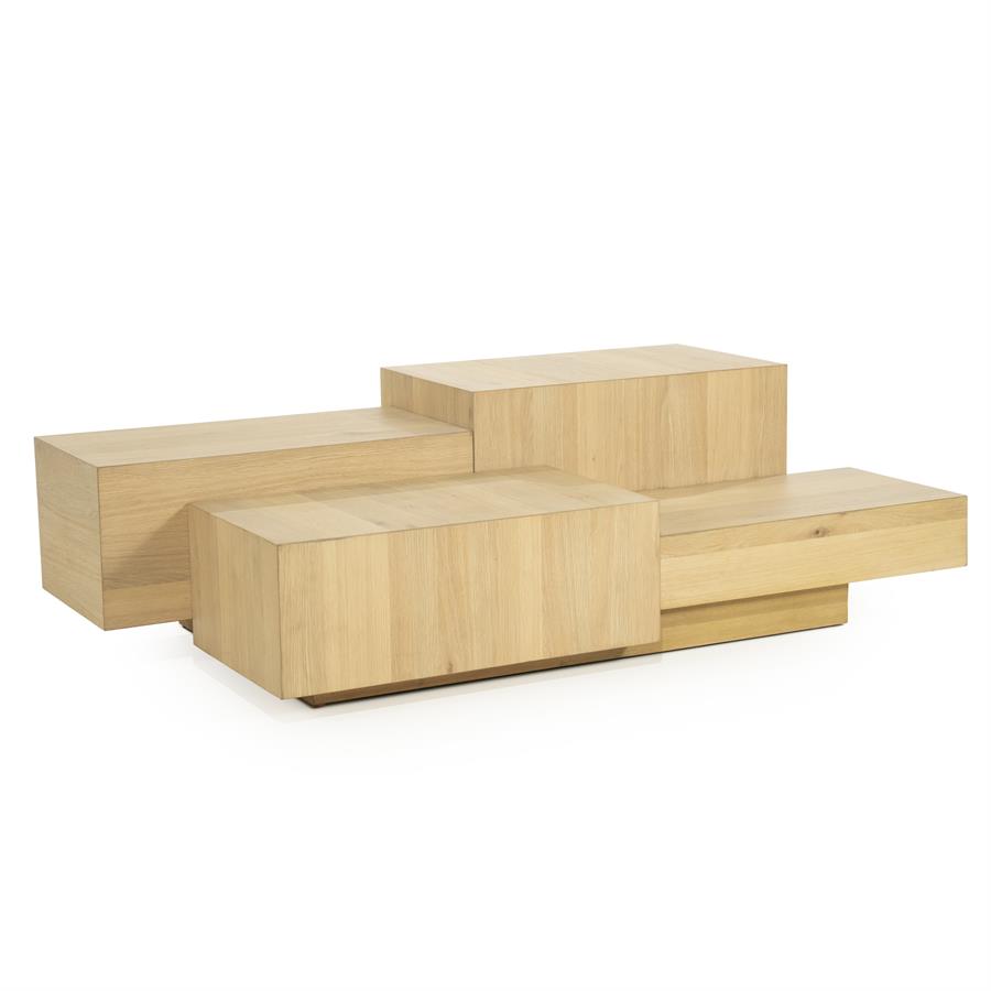 Salontafel Quinten rechthoekig naturel | Naturel