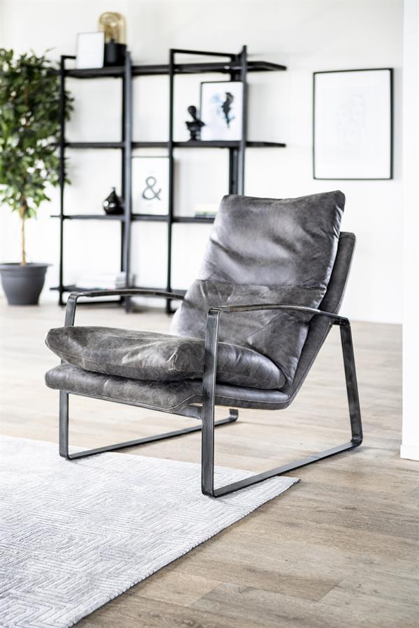 Fauteuil Lex vintage leer | Antraciet