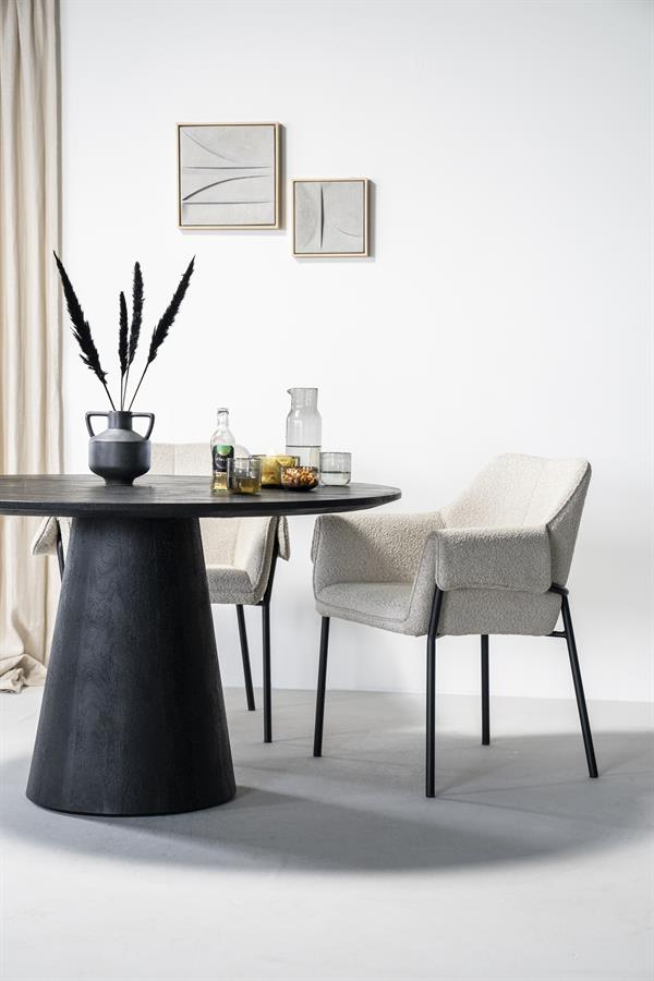 Eettafel Aron rond 130 | Zwart