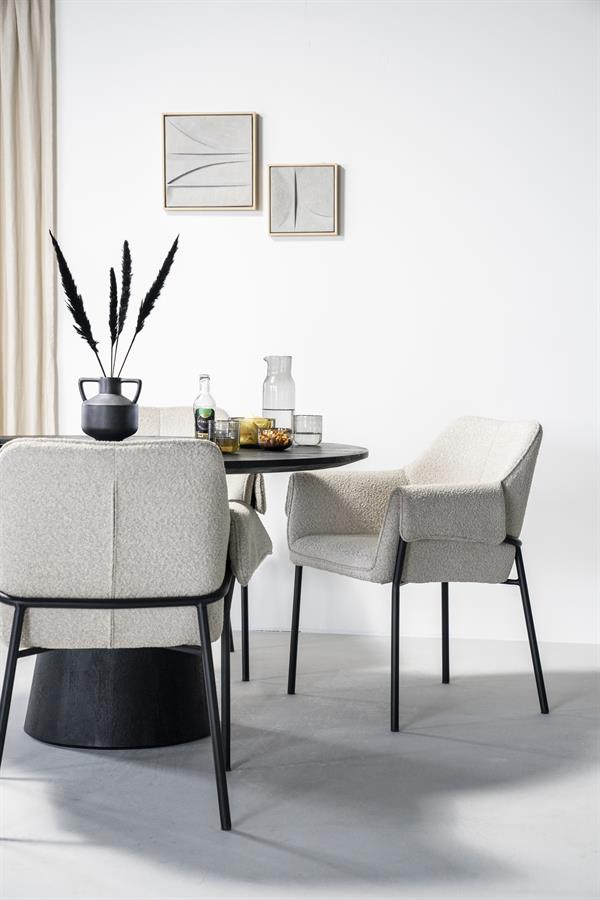 Eettafel Aron rond 130 | Zwart
