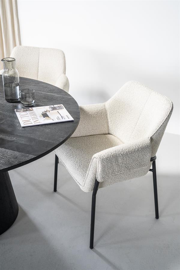 Eettafel Aron rond 130 | Zwart