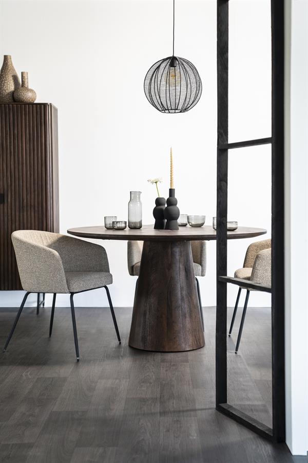 Eettafel Aron rond 130 | Bruin