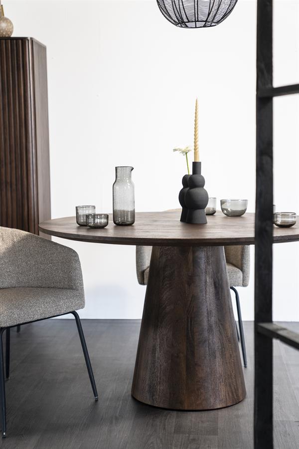Eettafel Aron rond 130 | Bruin
