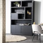 Wandkast Helsinki 150×220 cm 2delig 3drs. 2 laden | zwart