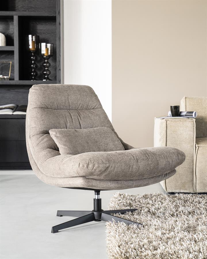 Fauteuil Cooper met kussen | Bruin