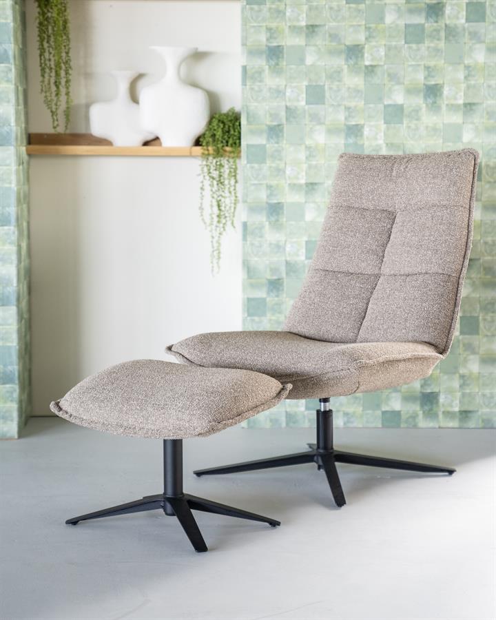 Fauteuil Marcus met voetenbank | Groen