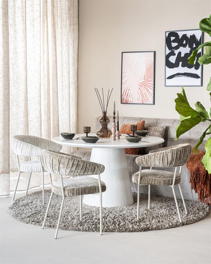 Eettafel Elin rond 130×76 | Wit