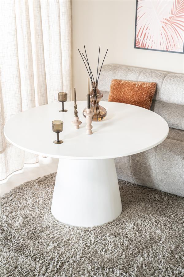 Eettafel Elin rond 130×76 | Wit