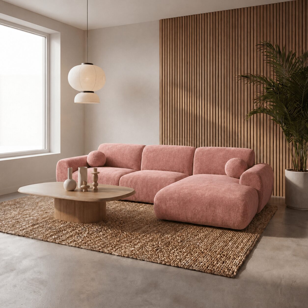 Hoekbank Nova Roze Rechts