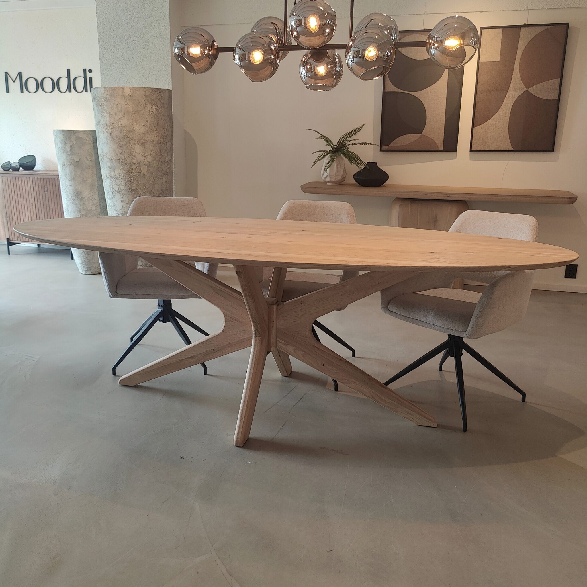 Eettafel Trapani Ovaal 240×100| Spiderpoot| Naturel