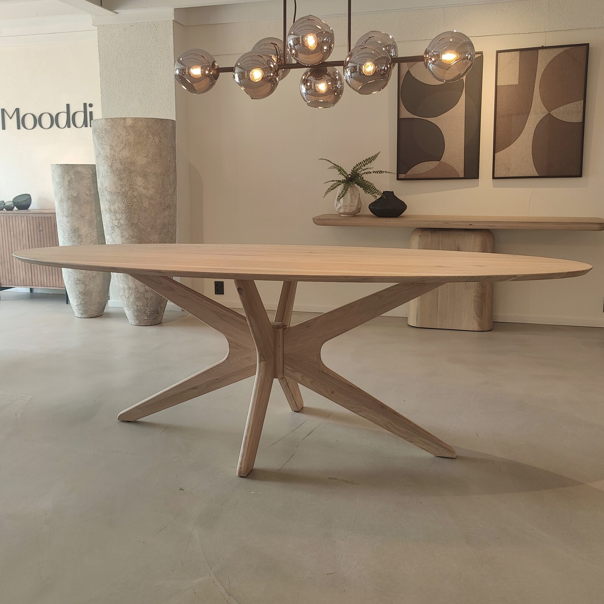 Eettafel Trapani Ovaal 240×100| Spiderpoot| Naturel