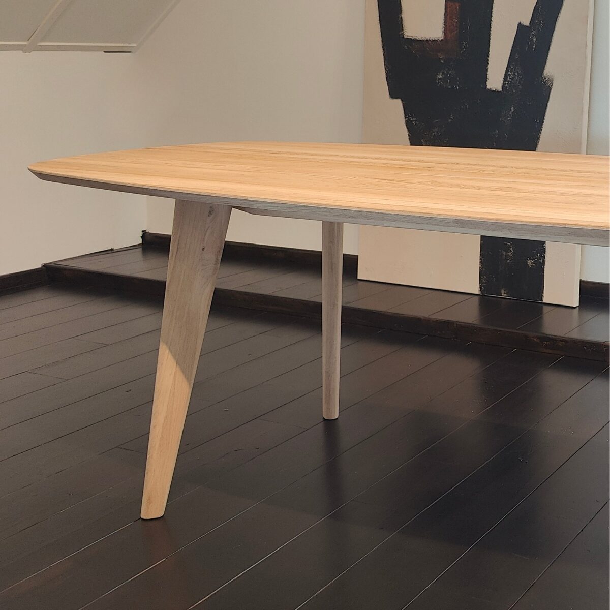 Eettafel Trapani Deens Ovaal 220×100| Hoekpoten | Naturel