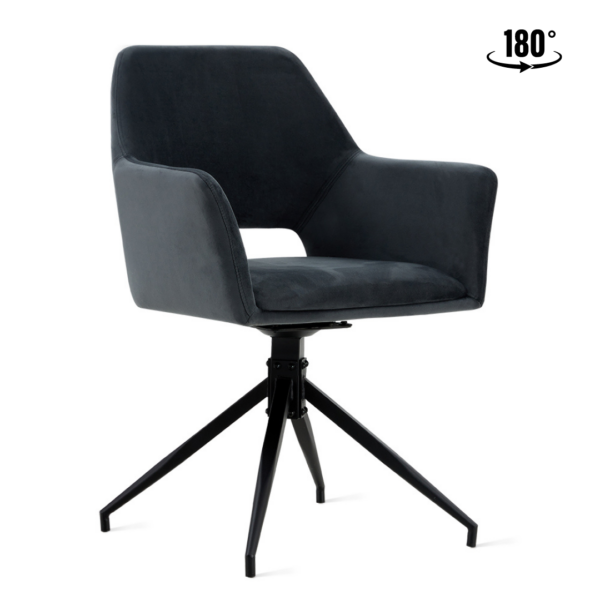Stoel Vigo Fluweel Antraciet | Online Only