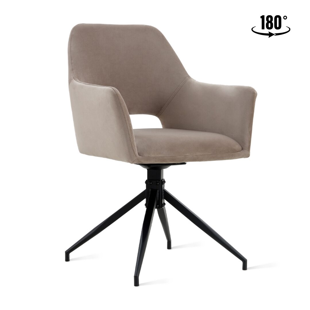 Stoel Vigo Fluweel Taupe | Online Only